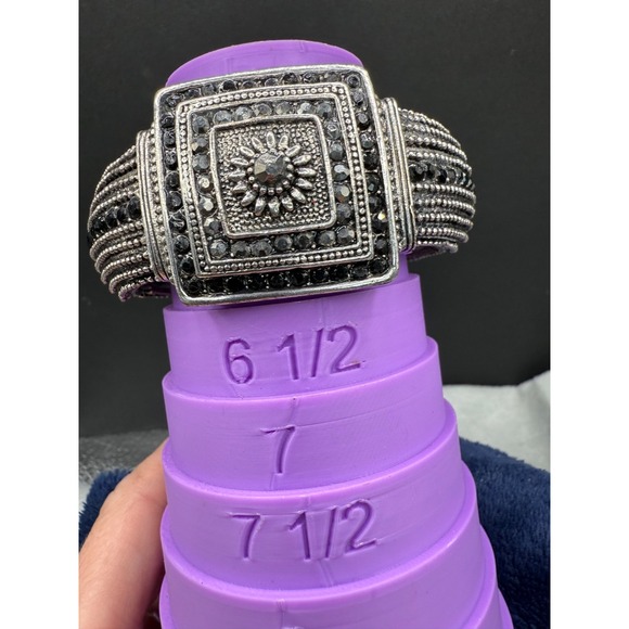 Modern Chunky Bracelet‎ Hinged Clamper Grey  Y2K6.5" - Picture 8 of 9